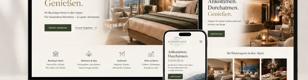 so kann deine Website aussehen — Entwurf für Desktop, Tablet und Handy von IMPULS